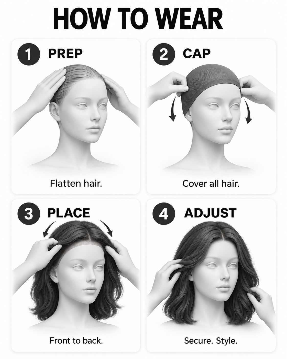How to wear a wig in four simple steps
